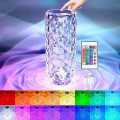 Crystal Table Lamp 16 Colors Touch Remote Diamond Lamps Room Decor Atmosphere Bedsid Night Light Desktop Project Lights. 