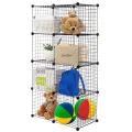 Wire Cube Storage, 8-Cube Organizer Metal C Grids Storage, Storage Bins Shelving, Modular Book Shelf, DIY Closet Cabinet Ideal for Living Room, Home, Office 24.8" L x 12.4" W x 48.4" H Black. 