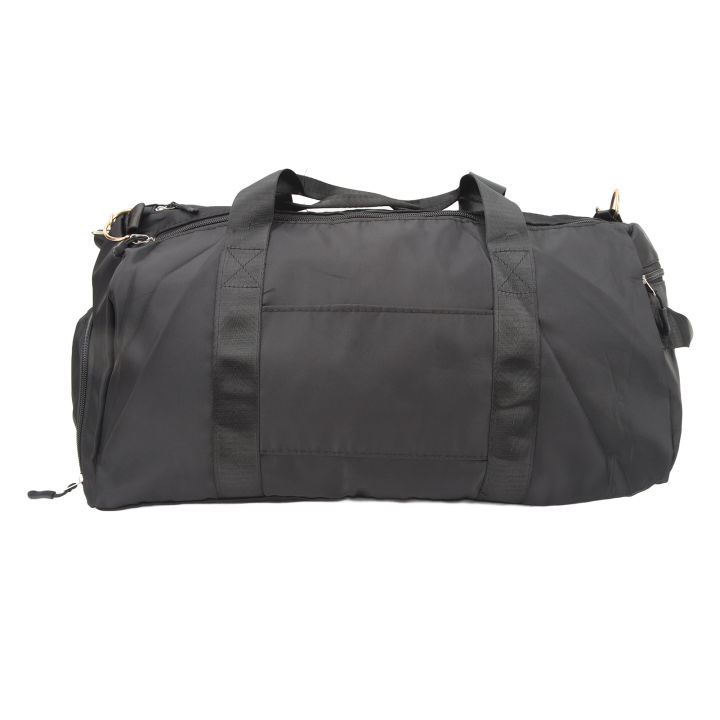 Travel Duffel Bag Black Multiple Pockets Lightweight Wear Resistant Dry Wet Separation High Capacity Sports Gym Bag Portable for Travel