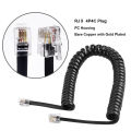 RJ9 4P4C Telephone Accessory Phone Cord Landline Uncoiled Coiled Landline Telephone Handset Cord Line RJ11 RJ22 Cable 2m/3m. 