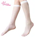 Muses Mall Women Hosiery 5 Pairs Women's Ultra-thin See-through High Elasticity Calf Length Socks Soft Breathable Quick Dry Women Ultra-thin Nylon Stockings. 