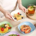 Square BPA Free Plastic Serving Plates 10Pcs Set Snacks and Salads Plate Set (Set of 10 Pcs) Colorful Snacks/Breakfast Plate with Stand. 