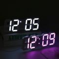 3D Led Wall Clock Date Temperature Display Digital Alarm Clock for Home Living Room Office Warehouse. 