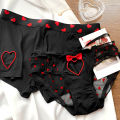 New Heart Printed Couple Underwear Women Men Low Waist Briefs Breathable Boxer Panties Boyfriend Girlfriend Lingerie. 