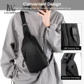 LouisWill Men's Shoulder Bag Waterproof Oxford Cross Body Chest Bags Double Layer Zipper Bag High-Capacity Messenger Bag Male Waist Fanny Pack Bag Travel Phone Pouch Fashion Chest Bag. 