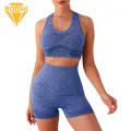 Sports Bra Set 2-piece Women's Sportswear Set with High Waist Shorts Quick Dry Vest Favorite Vest Sports Bra. 