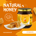 AUSHARA Pure Wild Bee Honey 100% පිරිසිදු කාබනික, අමු සහ පෙරීම නොකළ කැලෑ මී පැණි 350g | 70ml | 1 Kg. 