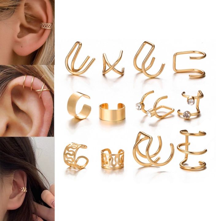 Ear Cuff Clip Earrings Simple C Non-Piercing Ear Ear Clip Set Trend Jewelry Gift