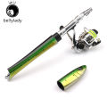 bellylady Pen Fishing Pole 55.1 Inch Mini Pocket Fishing Rod Travel Fishing Rod Set Telescopic Fishing Rod Spinning Reel Combo Kit. 