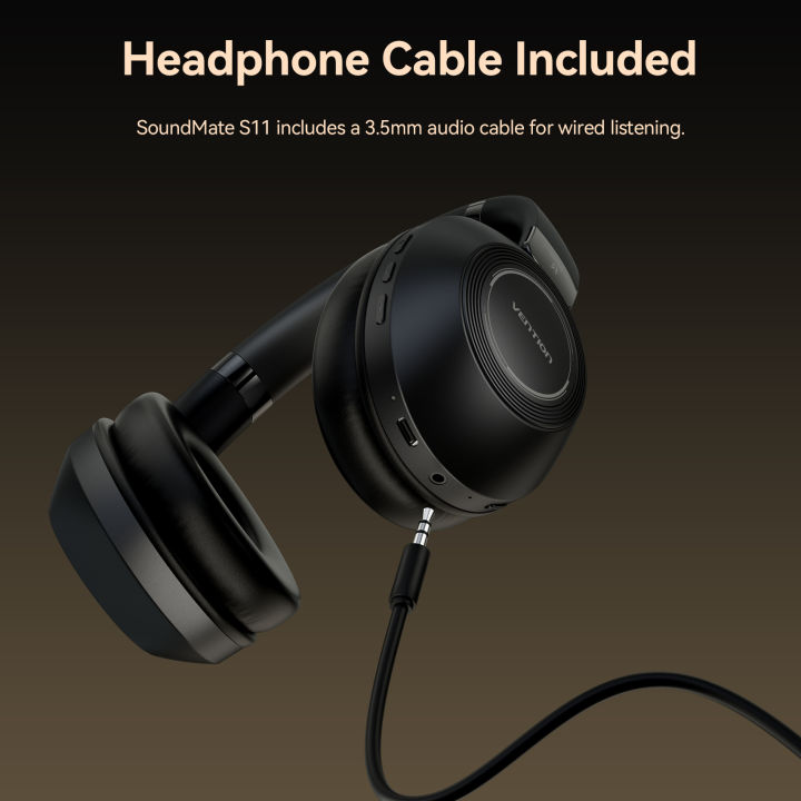 Vention%20Sound%20Mate%20S11%20Wireless%20On%20Ear%20Headphone%20Bluetooth%205.3%2040mm%20Driver%20Portable%20Headset%20with%203.5mm%20Audio%20Cable%20On-Ear%20Gaming%20Headphone%20-%20Image%208