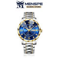 MENSPE Mens Fashion Dia Calendar 30M Waterproof Quartz Steel Band Men Wrist Watch With Luminous Pointers. 