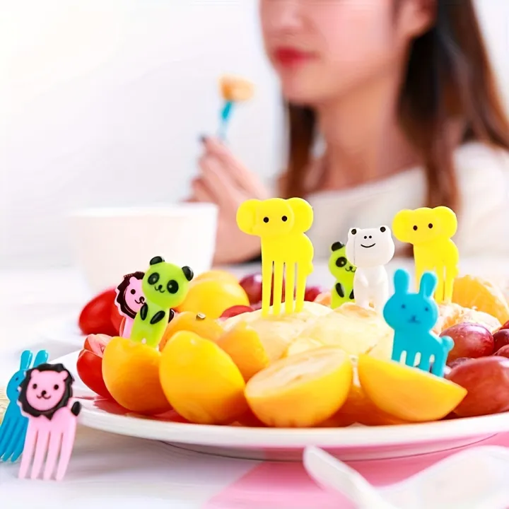 20pcs Random Color Animal Fruit Forks, Dessert Forks for Family Gatherings
