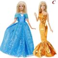 2 Pcs / Lot Handmade Doll Dress for Barbie Doll Casual Daily Wear Twins Outfit Skirt Pink Blue Clothes Accessories Kids Toy. 