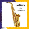 Maverick Eb Alto Saxophone With Carrying Case, Full set Cleaning and Care kit - Gold Color. 