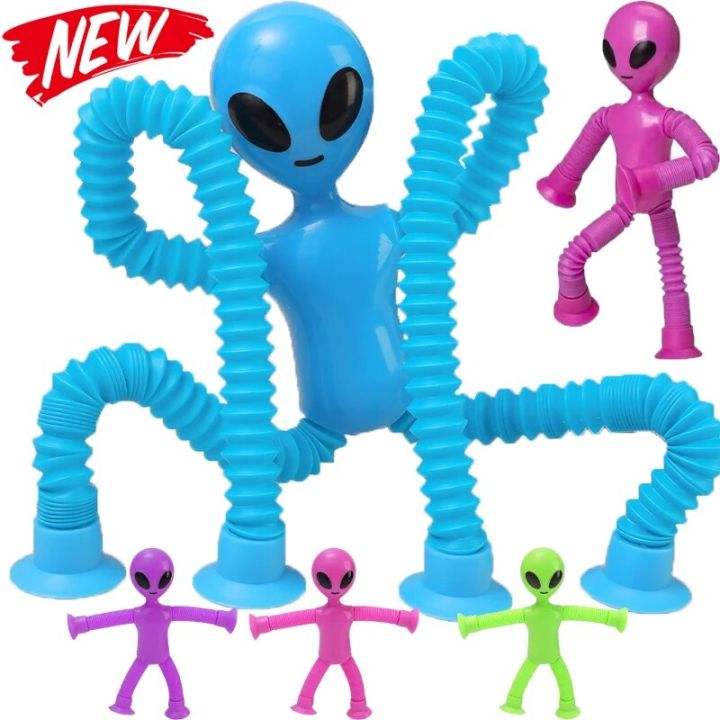 popit toys 1/3pcs Telescopic Alien Suction Cup Toys Kids Children Pop Tube Sensory Playing Stress Relief Fidget Games Early Education ToyParty Packs Sets