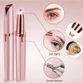 Eyebrow Hair Remover with LED Light - Battery  Electric Precision Eyebrow Trimmer for Women - Painless Portable Eyebrow Razor – For Lips, Nose, Chin - Flawless Hair Remover Flawless Facial Hair Remover - White & Gold. 