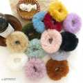 1pc Autumn and Winter seosons Women Girls Sweet Colors Soft Elastic Hair Bands Lady Faux Fur Scrunchies Rubber Bands Female Hair Accessories. 