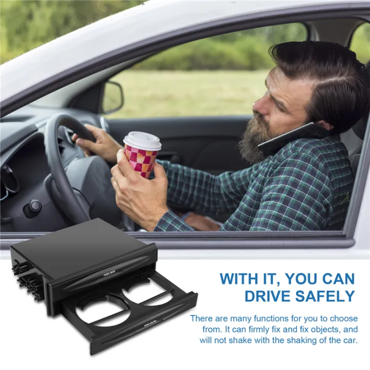 Car%20Universal%20Cd%20Radio%20Pocket%20Drink%20Cup%20Holder%20Storage%20Box%20Black%20-%20Image%202