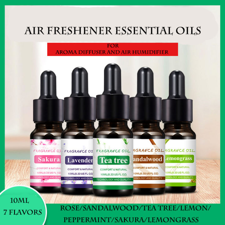 10ml Car Air Freshener Essential Oils for Air Humidifier Fluid Water-soluble Aromatherapy Oil Fragrance Aroma Diffuser 7 Flavors