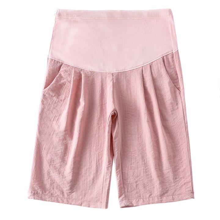 Summer%20Thin%20Cotton%20Linen%20Maternity%20Half%20Pants%20Casual%201/2%20Short%20Pants%20Clothes%20for%20Pregnant%20Women%20Pregnancy%20Belly%20Shorts%20-%20Image%206