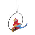 Parrot Crafts, Waterproof Beautiful Hanging Iron Ring Parrots for Courtyard for Balcony. 
