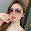 Big Square Rimless Cut Edge Sunglasses Sun Glasses Women Ins Accessories. 