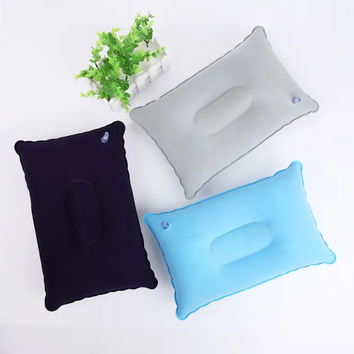 Inflatable Air Pillow Bed Sleeping Camping Pillow PVC Neck Stretcher Backrest Pillow for Travel Plane Head Rest Support
