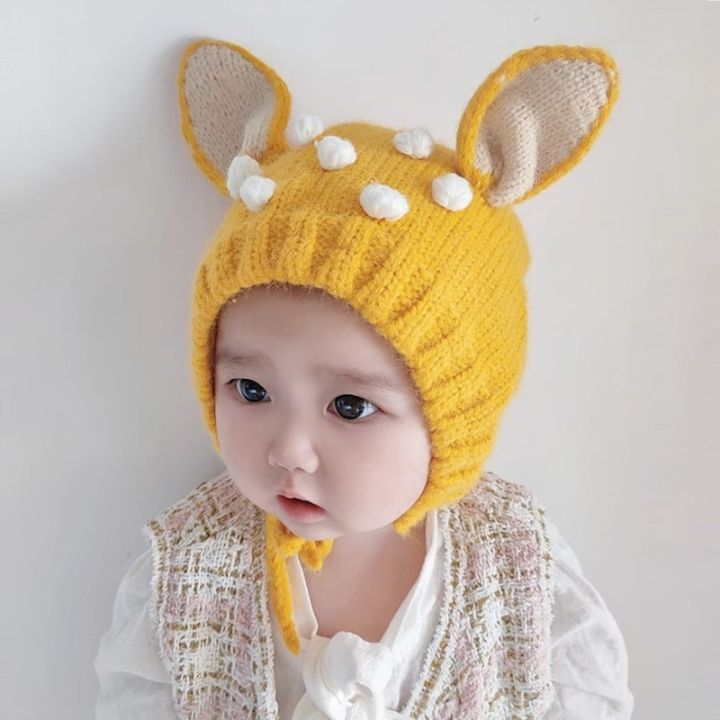 Autumn Winter Toddler Infant Knitted Baby Hat Adorable Rabbit Long Ear Hat Baby Bunny Beanie Cap Newborn Photo Props Thickened Daraz.lk