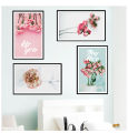 New Nordic Modern Creativity Pink Plants Flowers Study Room Decorative Canvas Painting Home Decor Wall Art Floral Picture. 
