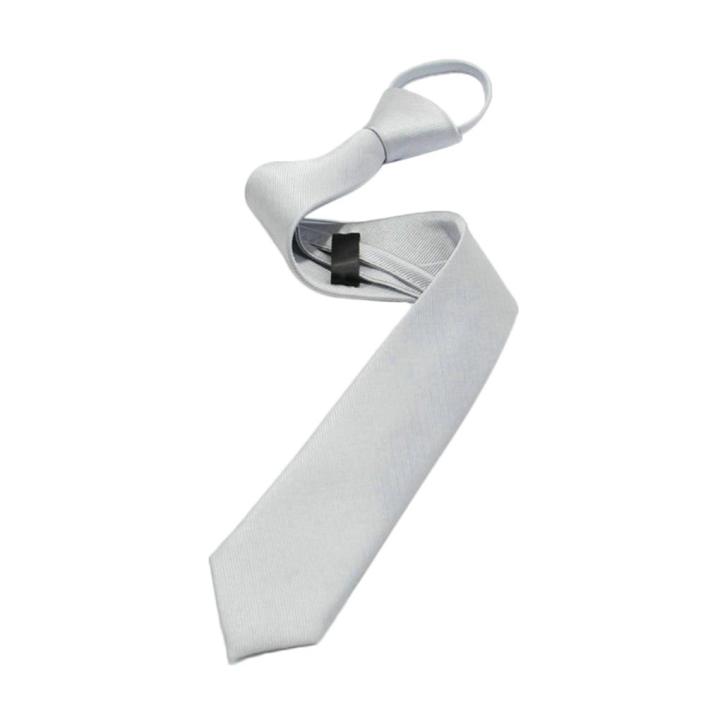 【BestGO】Men Boys Zipper Tie Solid Pre-tied Business Skinny Necktie Party Wedding Club Suit Neckwear