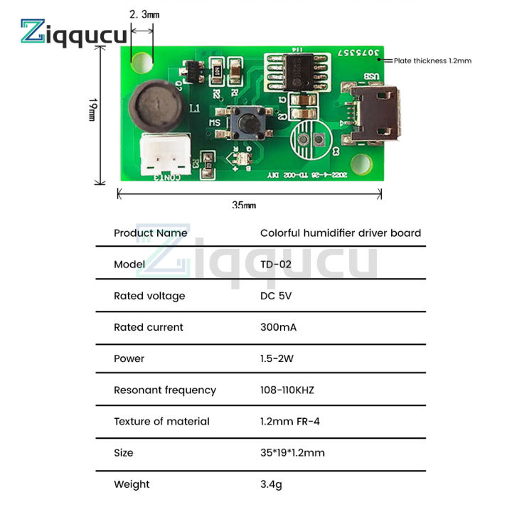 Ultrasonic Atomization Maker 20mm 113khz Mist Atomizer Diy Humidifier With Dc3-12v Mini Usb Humidifier Module