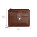【FOOT SOFA】Men  Credit ID Card Holder Wallet Male Slim Leather Wallet with Coin Pocket Brand Designer Brown Business Purse. 