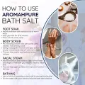 Aromahpure 100% Natural Bath Salt with Essential Oils (Mix of Epsom Salt, Himalayan Salt, and Sea Salt, Vitamin C & E) for Body & Foot Spa, Relaxing Aromatherapy - Obsession Fragrance (Bergamot, Marine, Lavender) to Relax Mind and Body (250gm)(FROM INDIA). 