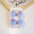 2Pcs/Set Korean Sweet Bows Hair Clip For Kids Girls Lace Hairpins Barrettes Headwear Hair Accessories. 
