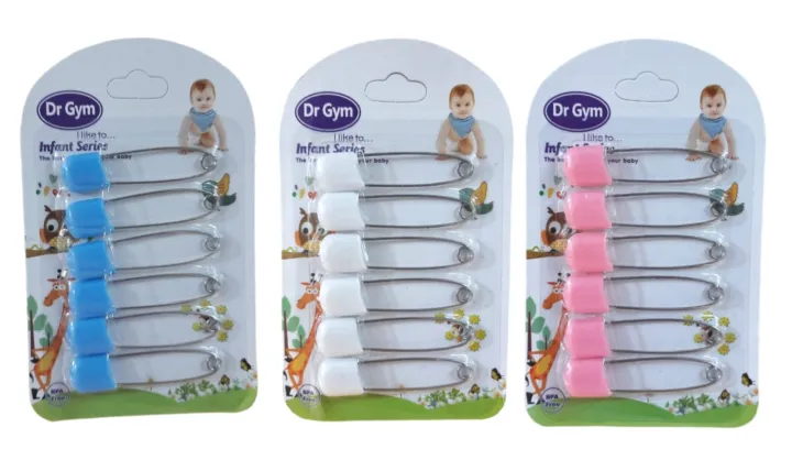 6 Pcs Head Safety Pins Infant Kids Cloth Nappy Locking Brooch Buckles U-shaped Baby Care Shower Diaper Clips Holder |DG 702 |KU115