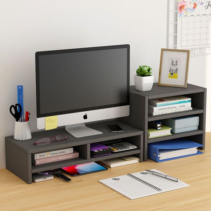 Heightened%20Double-Layer%20Height-Increasing%20Desktop%20Storage%20Rack%20Office%20Bookshelf%20Neck%20Protection%20Elevated%20Rack%20Desktop%20Display%20-%20Image%205