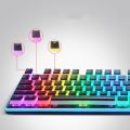 Game Translucent Keycap for Mechanical Keycap Pink Double Shot Black Set Pudding Keycaps. 