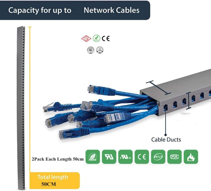 Server Rack Cable Raceway Front To Back NEW Grey Server Rack Cable Management Finger Duct w/ Cover Open Slot ...