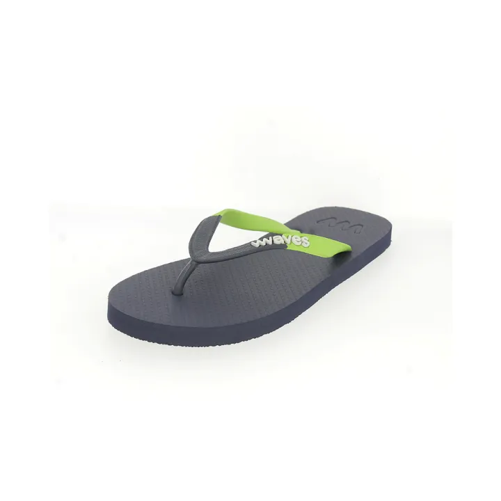 WAVES MEN THONGS SLIPPERS NAVY-LIME - 05