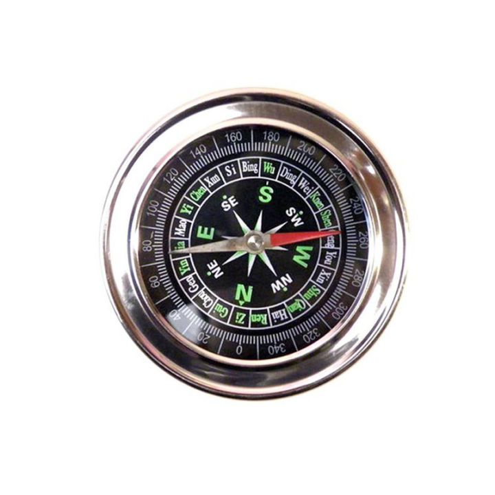 60 mm Silver Stainless Steel Pocket Compass for Outdoor Home