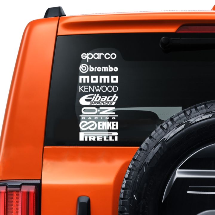 1Set/8Pcs Car Body Sparco Sentence Auto Sticker for Truck Window Bumper Auto Suv Door Laptop Kayak Vinyl Decal 3Size