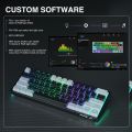 AULA F3261 RGB USB Mini Mechanical Gaming Keyboard Red Switch 61 Keys Wired detachable cable,for Six languages layout. 