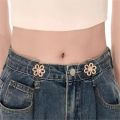 Fashion Alloy Flower Pants Button Tightener Waist Buckle Adjustable Flower Jean Fit Tighten Buckles Waist Clip Jean Buttons for Loose Jeans Jeans. 