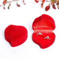 Double ring Jewelry box Elegant Heart-shaped Peach shape Ring box Flower design Velvet lining Flocking box for Gift giving Jewelry storage Engagement Wedding Retail display. 