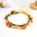 Fabric Flower Crown Natural Curled Edge Of The Petals 7 Colors Boho Flower Wreath Hairband Adjustable Wreath for Beach Wedding Destination Wedding Photo Shoot Outdoor Events Vacation Souvenirs. 