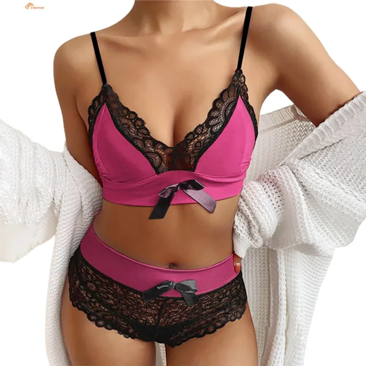 Ethereon%20Bra%20Panties%20Set%20Unpadded%20Tied%20Up%20Lace%20Underwear%20Panties%20Set%20-%20Image%203