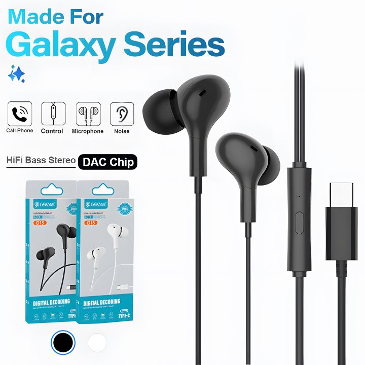 4 Huawei Xiaomi Mi S23 A5 for Samsung Stereo Earbuds, m DAC Code Type-C Plug 2024 Wired Headphones Digital Hole 3.5m Microphone High Fidelity