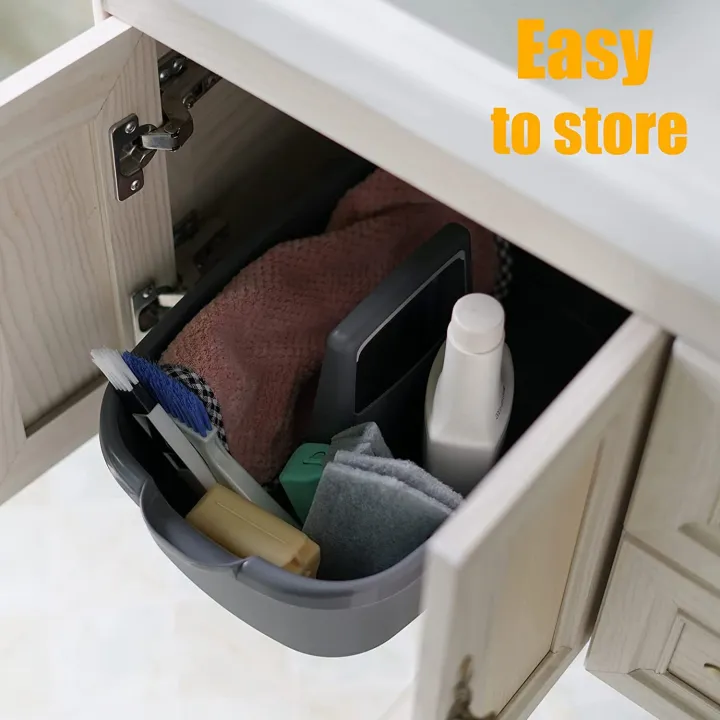Shower%20Caddy%20Tote%20Organizer%20Basket%20with%20Handle%20for%20Bathroom,Dark%20Gray%20-%20Image%208