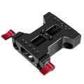 Multifunction Camera Base Plate with 15Mm Rod Rail Clamp for Dslr Camera Shoulder Rig Support Accessories. 