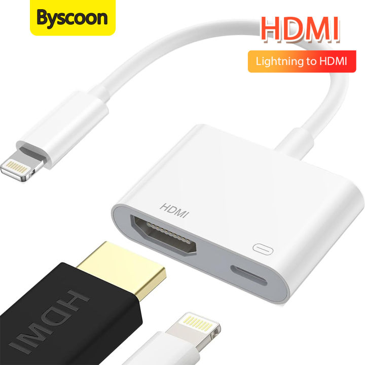 Lightning to HDMI Digital AV Adapter 1080P HD Video Sync Screen Connector Cable with Charging Port For 14 13 12